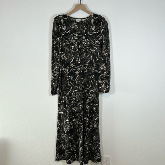 ICHI Asphalt long Sleeve Dress Retro Vibes Size s - Picture 4 of 11